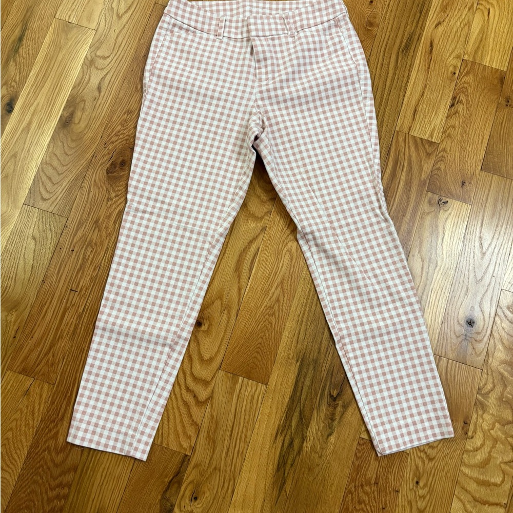 Old Navy Pink and White Checkered Pants